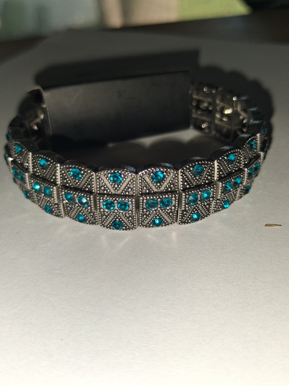 Teal Crystal Stretch Bracelet - Women's Jewelry